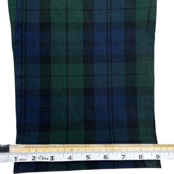 J. Crew Kallie Pant Women's 14 Green Blue Tartan Plaid Cotton Blend W 35 X L 26 - Picture 9 of 11